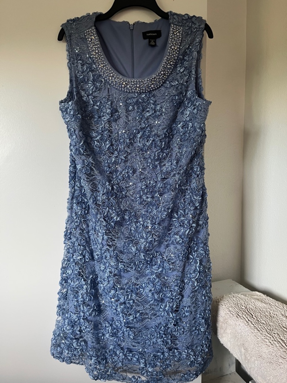 Special Occasion sequins and beads midi dress in beautiful cornflower blue